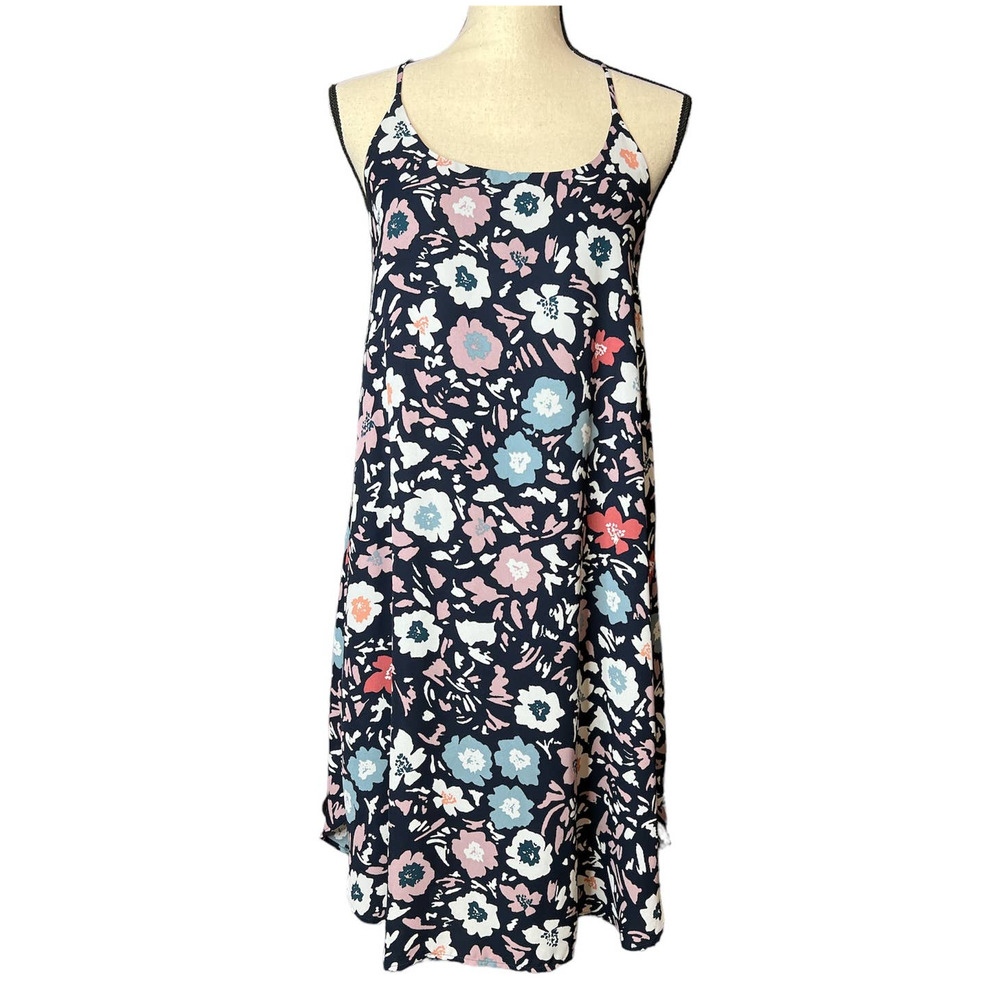 Loft Outlet Razorback Dress in Blue, Pink and White Floral Print Size Small